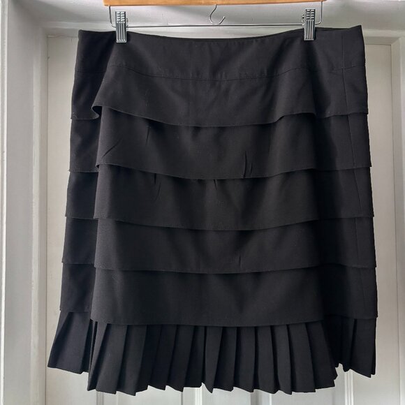 Sandro Sportswear Black Mini Skirt Ruffle Tiered Size 16 NWT - Picture 5 of 11